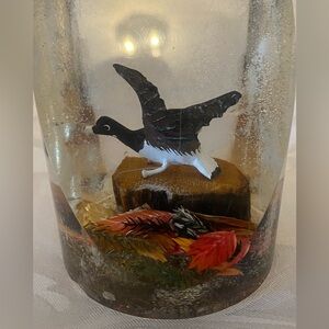 Vintage Lucite Paperweight, Canada Goose With Fall Foliage